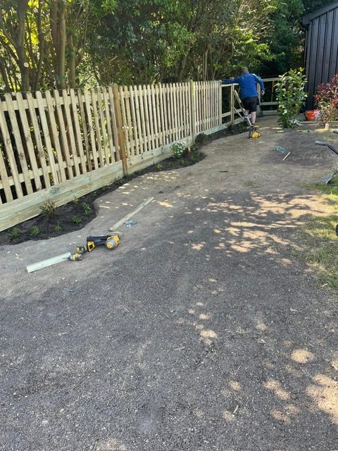 New border trench dug along a fence line