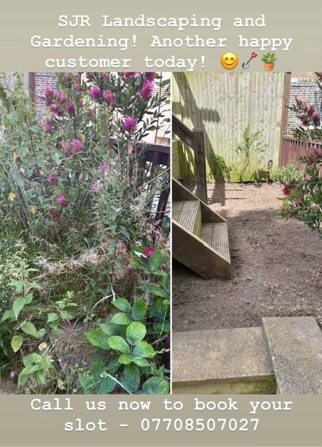 Before and after a garden tidy-up